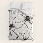 Loose Flower Study Black And White Duvet Cover Gallery Image 6
