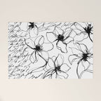 Loose Flower Study Black And White Welcome Mat Gallery Image 1