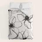 Loose Flower Study Black And White Comforter Gallery Image 6