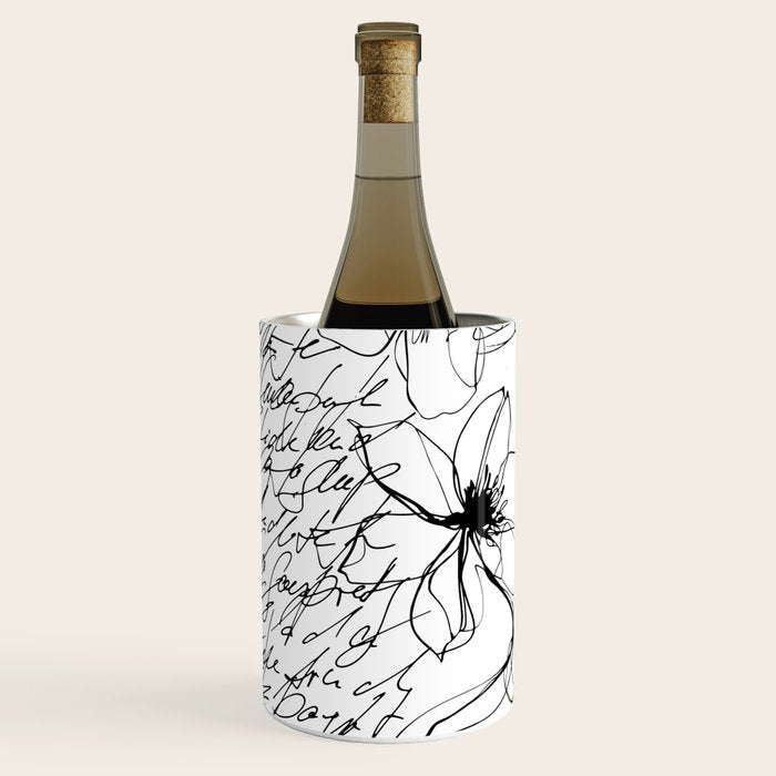 Loose Flower Study Black And White Wine Chiller Gallery Image 2