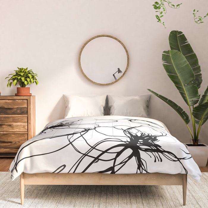 Loose Flower Study Black And White Comforter Gallery Image 3