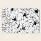 Loose Flower Study Black And White Cutting Board Gallery Image 1