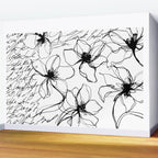 Loose Flower Study Black And White Wall Mural Gallery Image 2