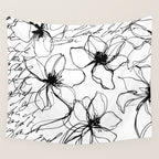 Loose Flower Study Black And White Wall Tapestry Gallery Image 4