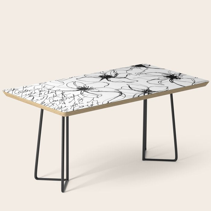 Loose Flower Study Black And White Coffee Table Gallery Image 1