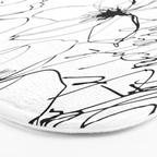 Loose Flower Study Black And White Bath Mat Gallery Image 3