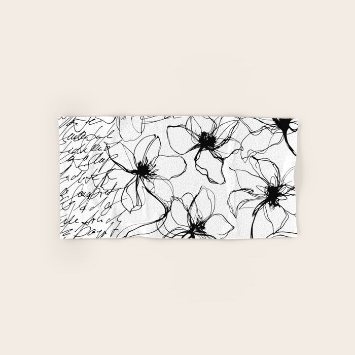 Loose Flower Study Black And White Bath Towel Gallery Image 1