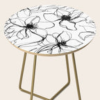 Loose Flower Study Black And White Side Table Gallery Image 2