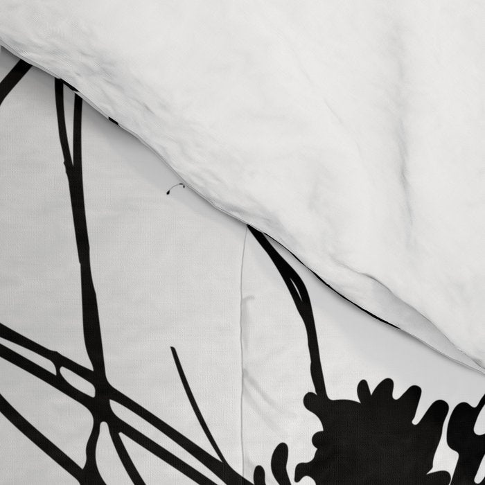 Loose Flower Study Black And White Comforter Gallery Image 4