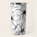 Loose Flower Study Black And White Travel Mug Gallery Image 1