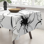 Loose Flower Study Black And White Tablecloth Gallery Image 3