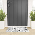 Loose Flower Study Black And White Welcome Mat Gallery Image 3