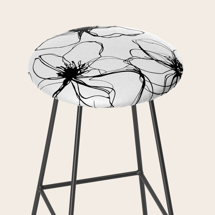 Loose Flower Study Black And White Stool Gallery Image 2