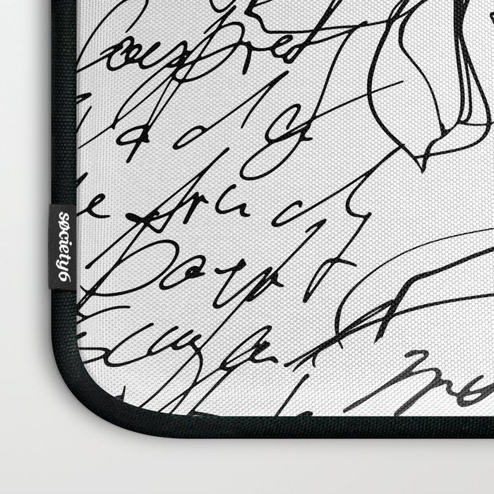 Loose Flower Study Black And White Laptop Sleeve Gallery Image 3