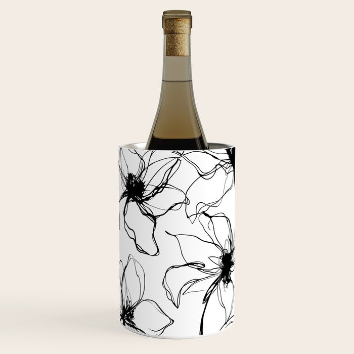 Loose Flower Study Black And White Wine Chiller Gallery Image 3