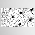 Loose Flower Study Black And White Tablecloth Gallery Image 2