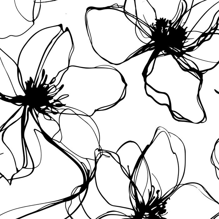 Loose Flower Study Black And White Coffee Mug Gallery Image 2