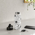 Loose Flower Study Black And White Water Bottle Gallery Image 4
