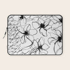 Loose Flower Study Black And White Laptop Sleeve Gallery Image 1