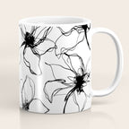 Loose Flower Study Black And White Coffee Mug Gallery Image 1