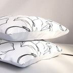 Loose Flower Study Black And White Pillow Sham Gallery Image 3