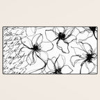 Loose Flower Study Black And White Desk Mat Gallery Image 3
