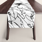 Loose Flower Study Black And White Table Runner Gallery Image 1