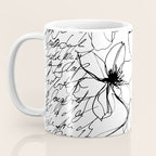 Loose Flower Study Black And White Coffee Mug Gallery Image 3