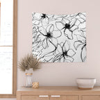 Loose Flower Study Black And White Wall Tapestry Gallery Image 2