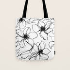Loose Flower Study Black And White Tote Bag Gallery Image 1