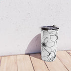 Loose Flower Study Black And White Travel Mug Gallery Image 4