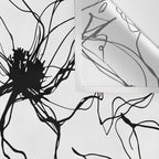 Loose Flower Study Black And White Wall Tapestry Gallery Image 3