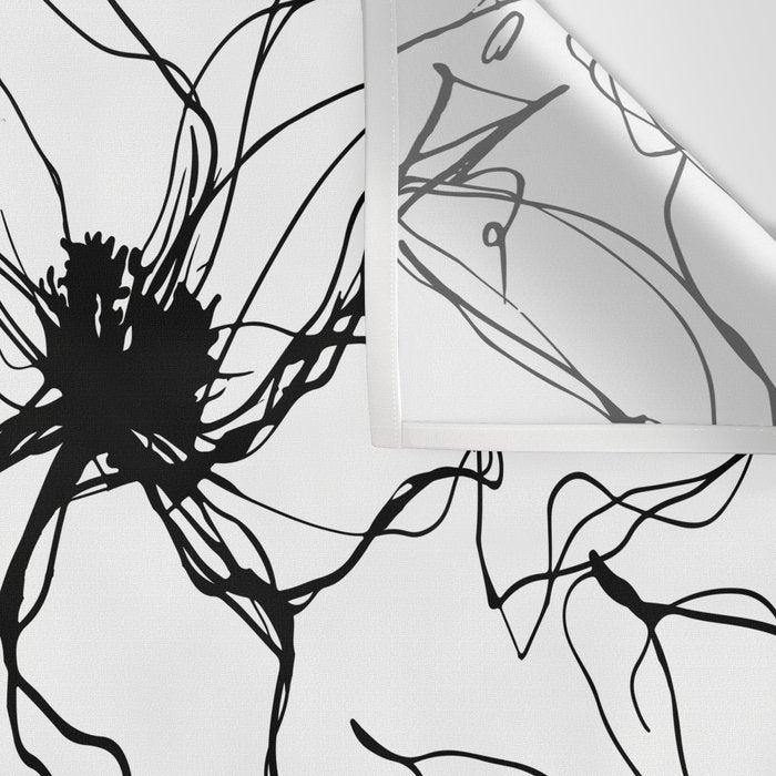 Loose Flower Study Black And White Wall Tapestry Gallery Image 3