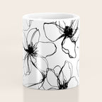 Loose Flower Study Black And White Coffee Mug Gallery Image 4