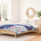 Ejaaz Haniff Abstract Acrylic Palette Knife Painting Blue Pink: 'Summer Storm' Duvet Cover Gallery Image 2