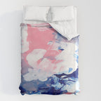 Ejaaz Haniff Abstract Acrylic Palette Knife Painting Blue Pink: 'Summer Storm' Duvet Cover Gallery Image 6