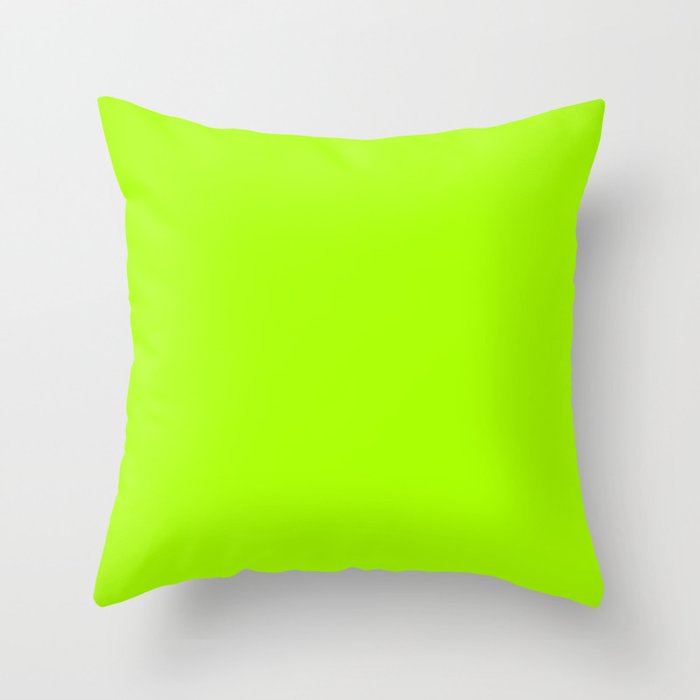 Trendy modern lime green neon color Throw Pillow Gallery Image 6