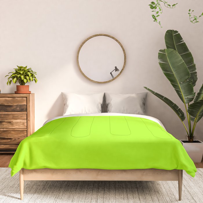 Trendy modern lime green neon color Comforter Gallery Image 3