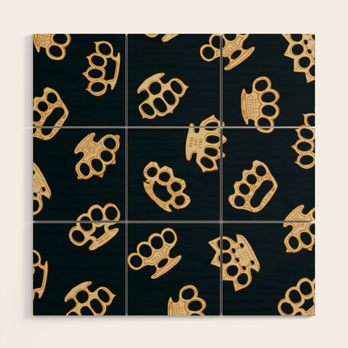 Brass Knuckles With Good Thoughts Wood Wall Art Gallery Image 1