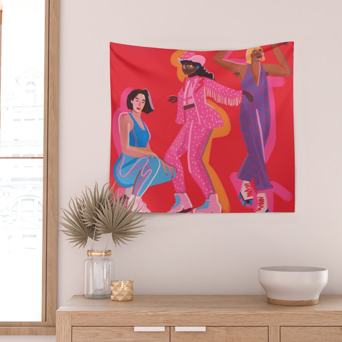 Roller Skaters Wall Tapestry Gallery Image 2