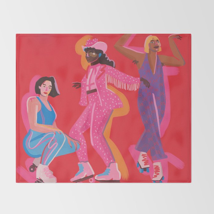 Roller Skaters Throw Blanket Gallery Image 2