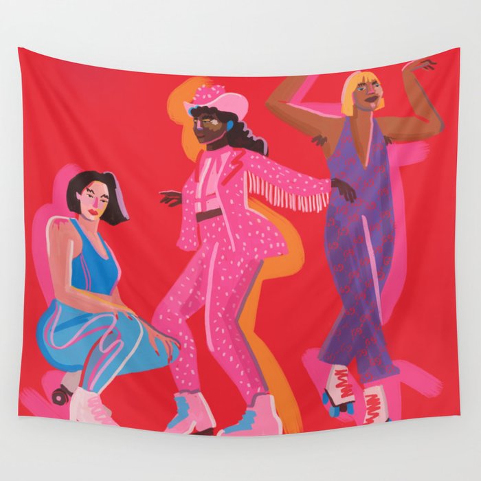 Roller Skaters Wall Tapestry Gallery Image 1
