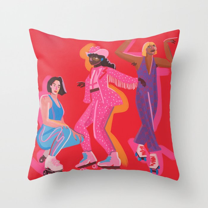 Roller Skaters Throw Pillow Gallery Image 6