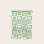 Green And White Checkered Flower Pattern Wall Hanging Gallery Image 1