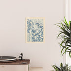 Vintage Japanese Botanical Silhouette in Soft Blue Tones Poster Gallery Image 2