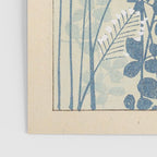 Vintage Japanese Botanical Silhouette in Soft Blue Tones Poster Gallery Image 3