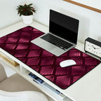 Burgundy Red Art Deco Pattern Desk Mat Gallery Image 2