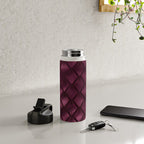 Burgundy Red Art Deco Pattern Water Bottle Gallery Image 4