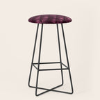 Burgundy Red Art Deco Pattern Stool Gallery Image 1