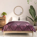 Burgundy Red Art Deco Pattern Comforter Gallery Image 3